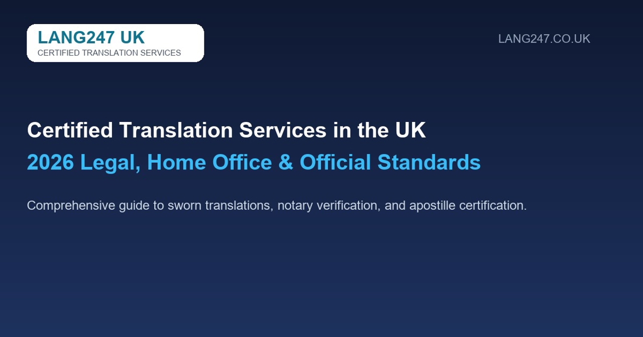 Certified Translation Services in the UK: 2026 Home Office & Legal Document Guidelines
