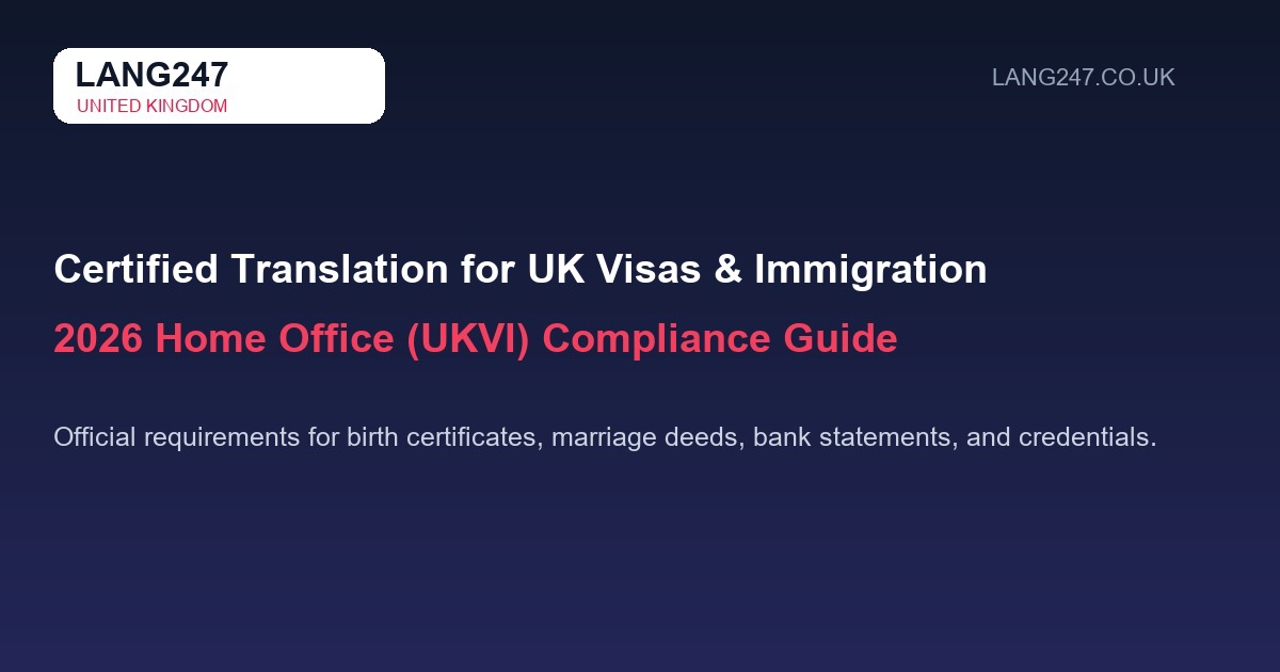 Certified Document Translation for UK Visas & Immigration: 2026 Home Office (UKVI) Compliance Guide