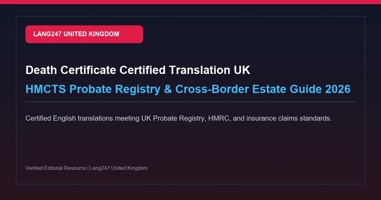 Death Certificate Certified Translation UK: HMCTS Probate & HMRC Guide 2026