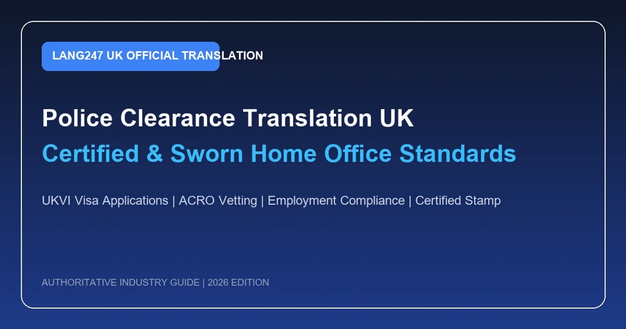 Police Clearance Certificate Translation UK: Home Office ACRO Guide 2026